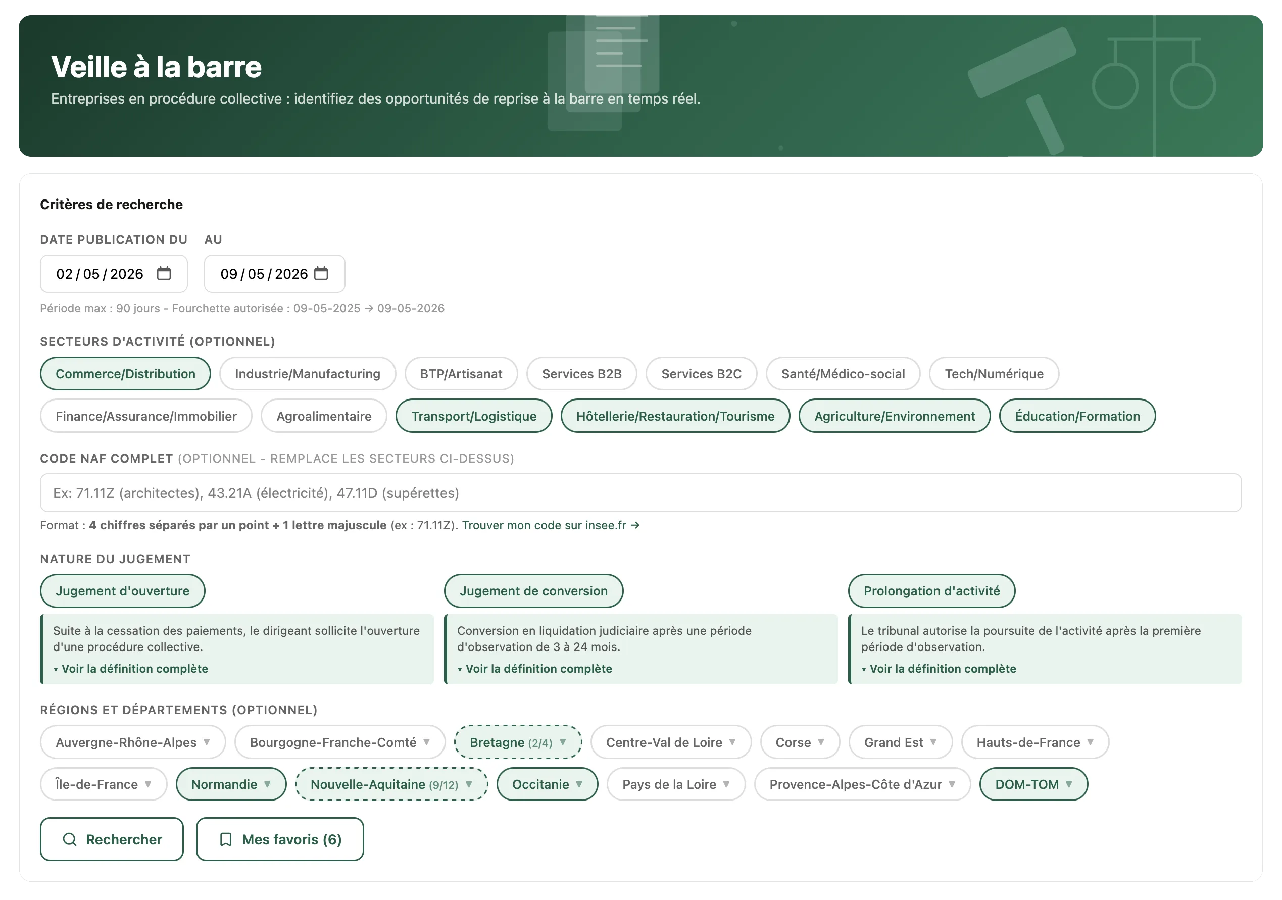 Veille a la barre : opportunites de reprise dans les procedures collectives