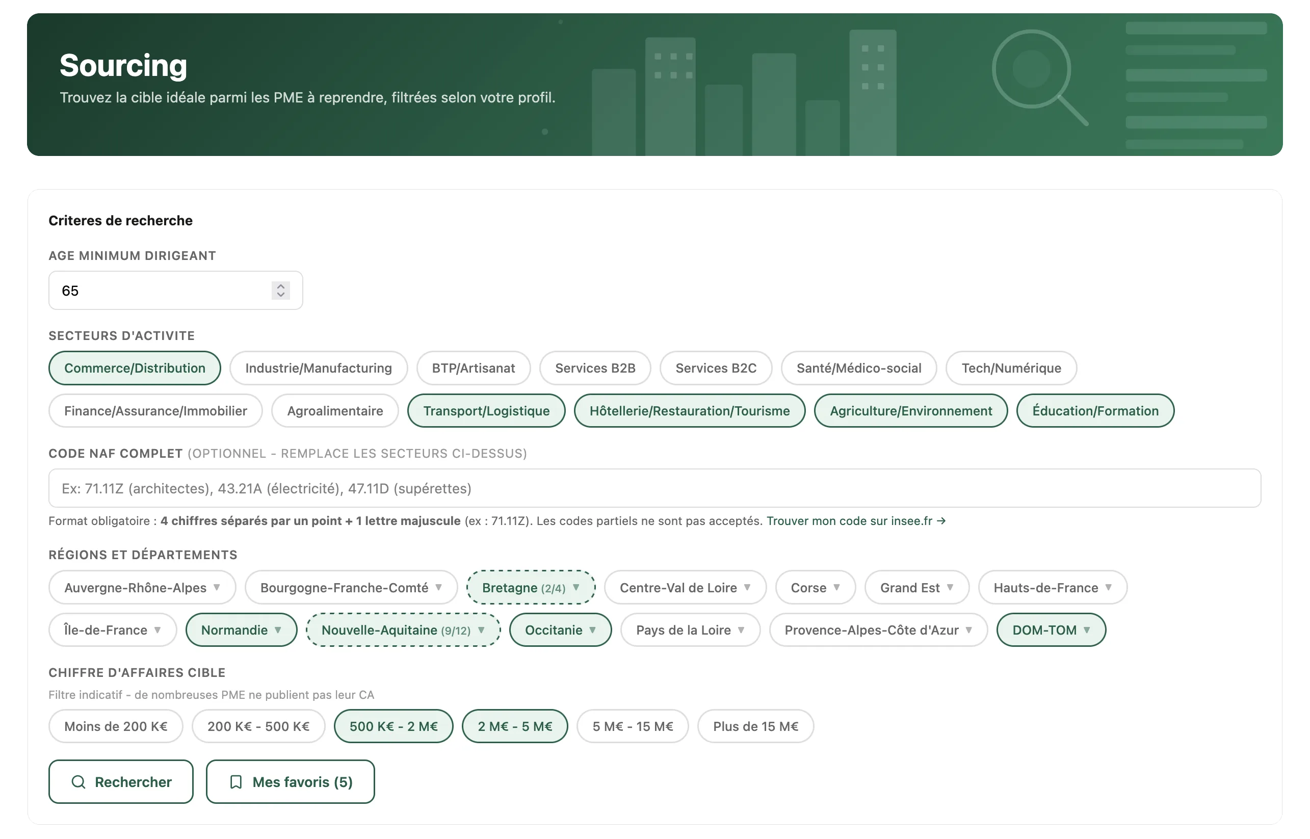 Sourcing intelligent : recherche multi-critères dans la base entreprises BSA